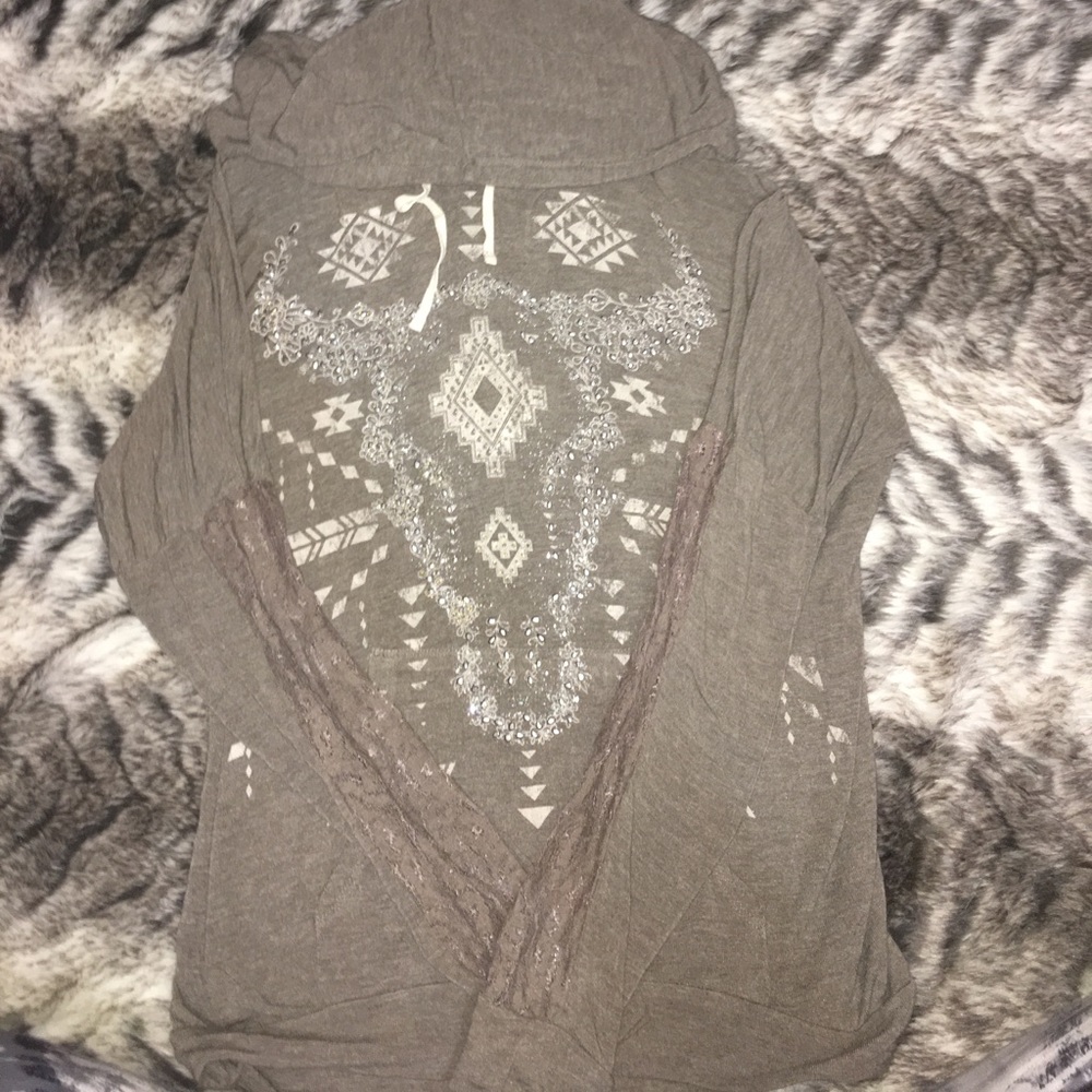 Daytrip Cow Skull Hoodie